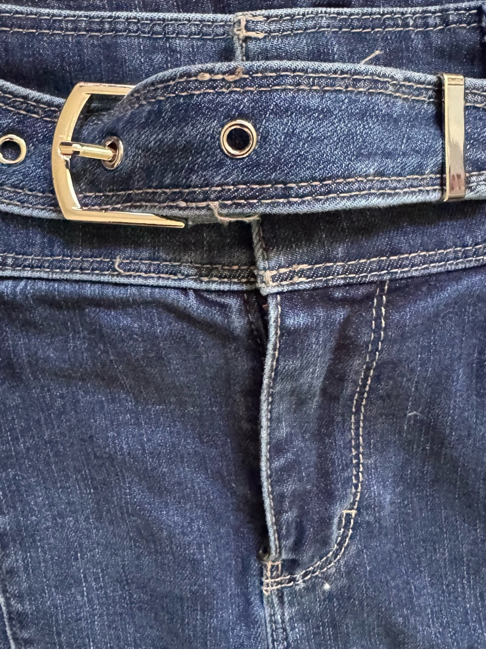 White House Black Market Dark Blue Straight Leg Jeans with Matching Belt